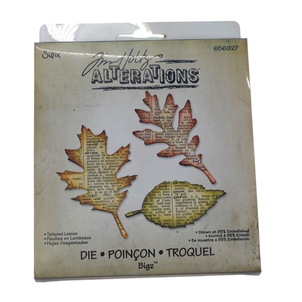 Sizzix Jim Holtz Alerations Tattered Leaves 656927 Die Cutter 656927